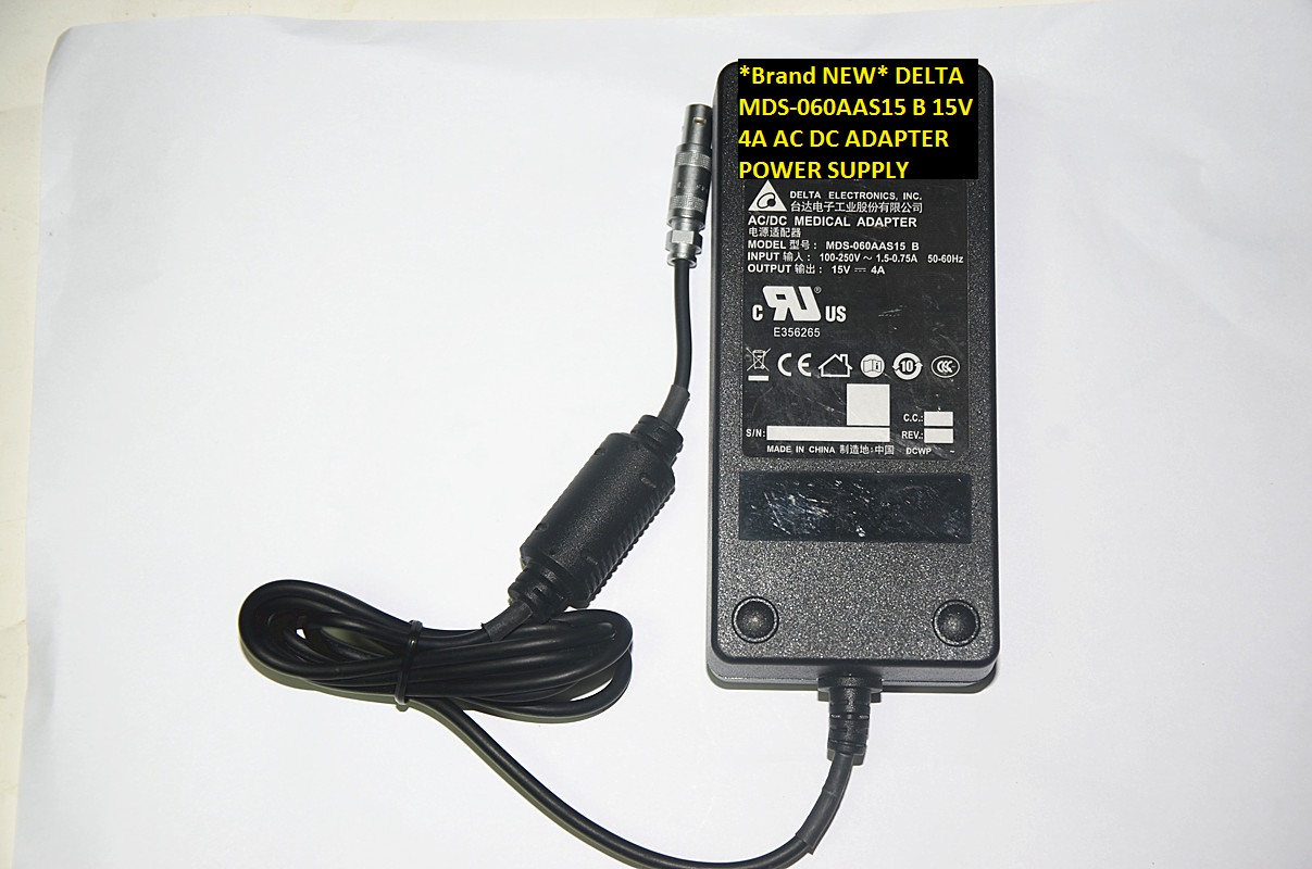 *Brand NEW* DELTA MDS-060AAS15 B 15V 4A AC DC ADAPTER POWER SUPPLY